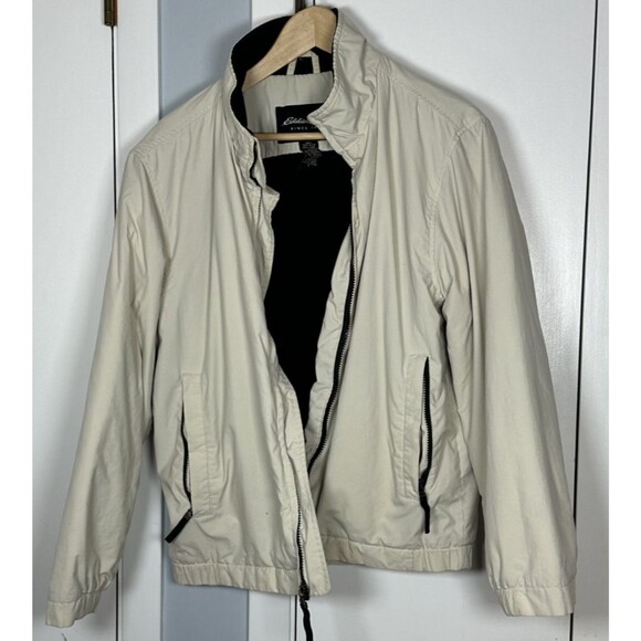 Eddie Bauer Bomber Beige Mens Small Outdoor Thinsulated Fleece Lined - Picture 2 of 12
